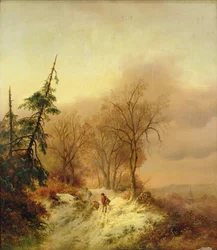 Winter scene with figures